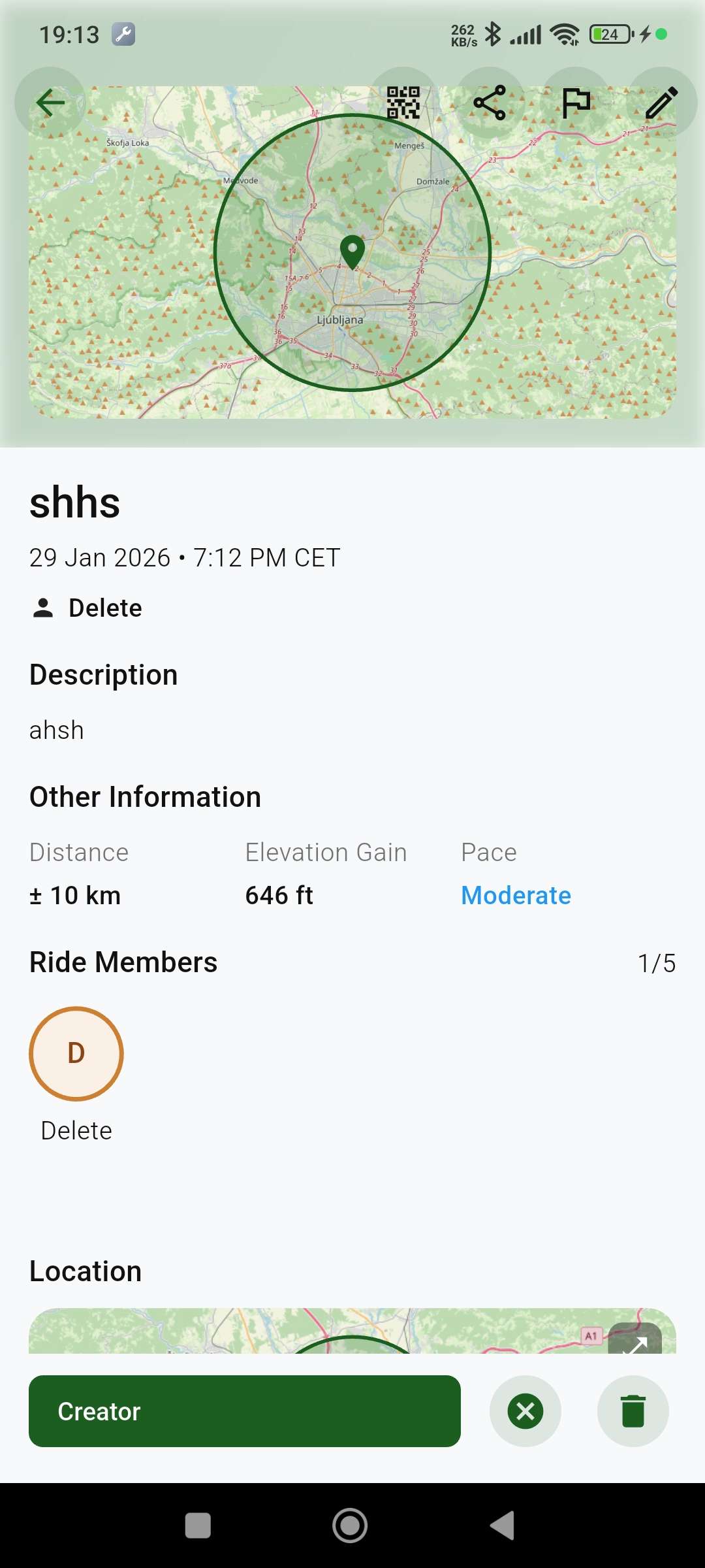 Group Ride Details